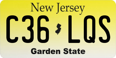 NJ license plate C36LQS