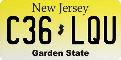 NJ license plate C36LQU