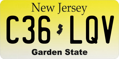 NJ license plate C36LQV