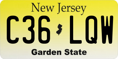 NJ license plate C36LQW