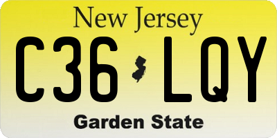 NJ license plate C36LQY
