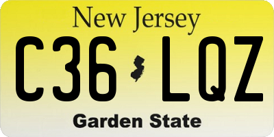 NJ license plate C36LQZ
