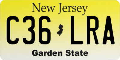 NJ license plate C36LRA
