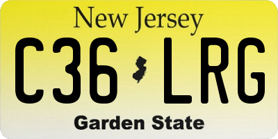 NJ license plate C36LRG