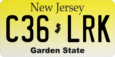 NJ license plate C36LRK