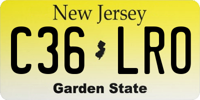 NJ license plate C36LRO