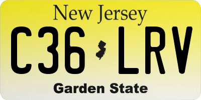 NJ license plate C36LRV