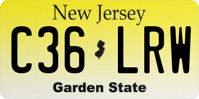 NJ license plate C36LRW