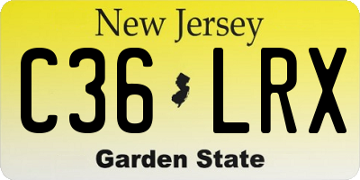 NJ license plate C36LRX