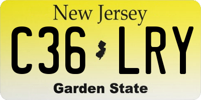 NJ license plate C36LRY