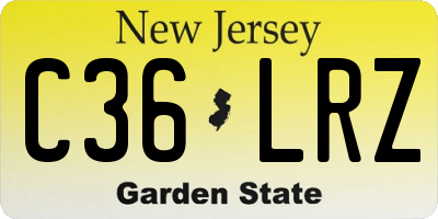 NJ license plate C36LRZ