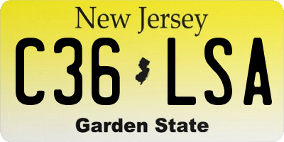 NJ license plate C36LSA