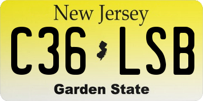 NJ license plate C36LSB