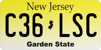 NJ license plate C36LSC