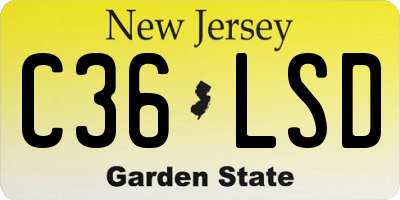 NJ license plate C36LSD