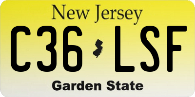 NJ license plate C36LSF