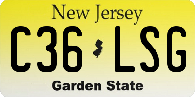 NJ license plate C36LSG