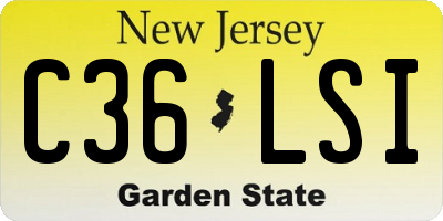 NJ license plate C36LSI