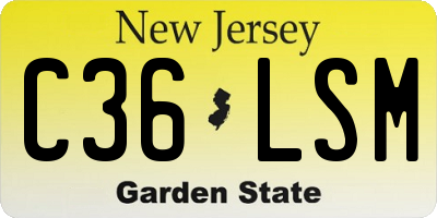 NJ license plate C36LSM