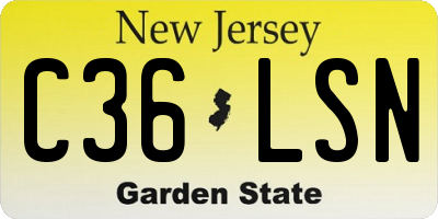 NJ license plate C36LSN