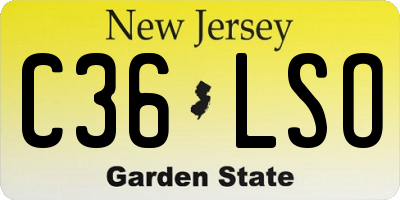 NJ license plate C36LSO