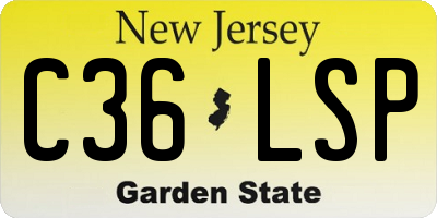NJ license plate C36LSP