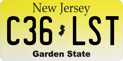 NJ license plate C36LST