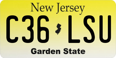NJ license plate C36LSU