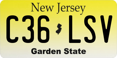 NJ license plate C36LSV