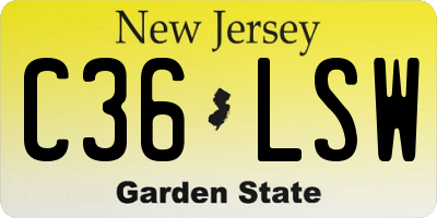 NJ license plate C36LSW