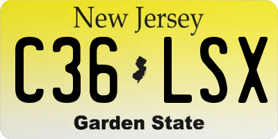 NJ license plate C36LSX