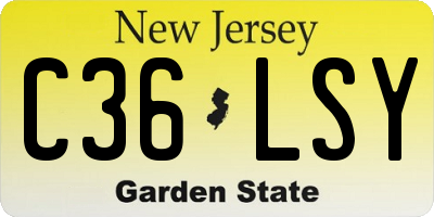 NJ license plate C36LSY