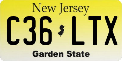 NJ license plate C36LTX