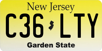 NJ license plate C36LTY