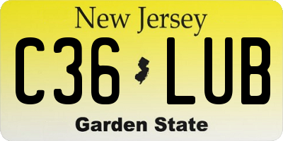 NJ license plate C36LUB