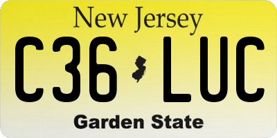 NJ license plate C36LUC
