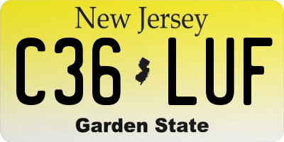 NJ license plate C36LUF