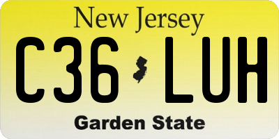 NJ license plate C36LUH