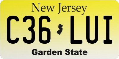 NJ license plate C36LUI
