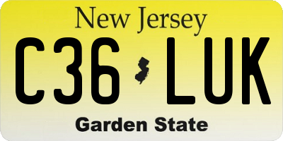 NJ license plate C36LUK