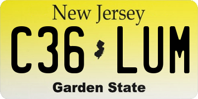 NJ license plate C36LUM