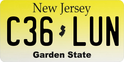 NJ license plate C36LUN