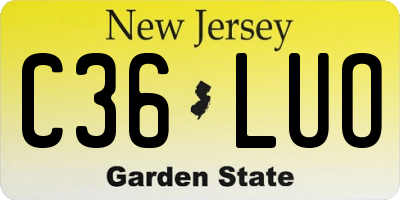 NJ license plate C36LUO