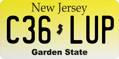 NJ license plate C36LUP