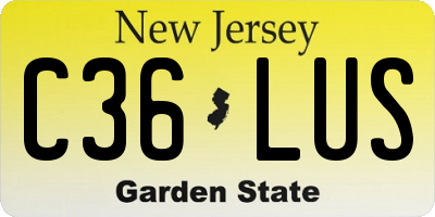 NJ license plate C36LUS