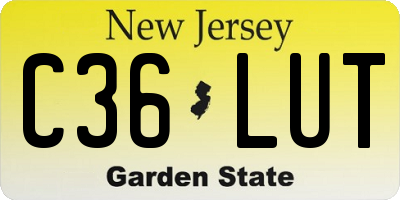 NJ license plate C36LUT