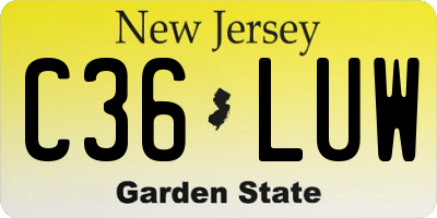 NJ license plate C36LUW