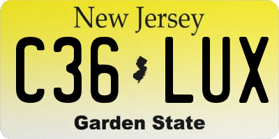 NJ license plate C36LUX