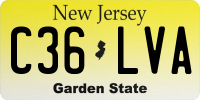 NJ license plate C36LVA