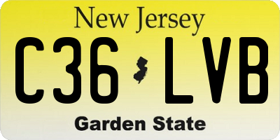 NJ license plate C36LVB